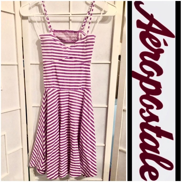 Aeropostale Dresses & Skirts - Aeropostale Purple/White Pin Striped Dress